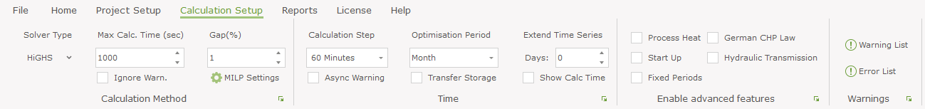 Calculation Setup