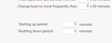 Starting up and Shutting down periods