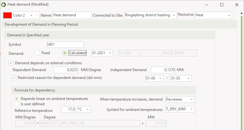 Calculated demand with external conditions