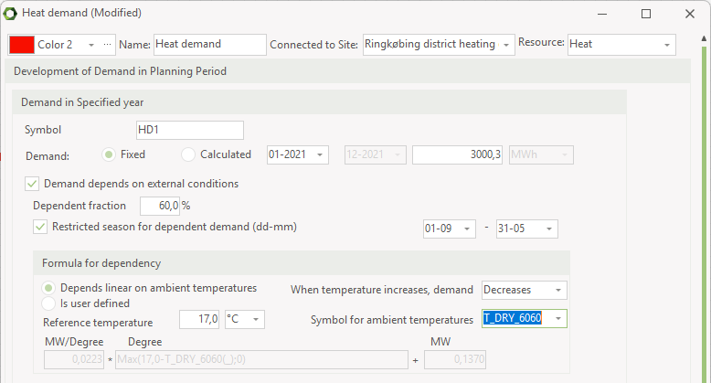 Fixed demand with external conditions