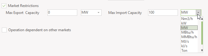 Market restrictions unit