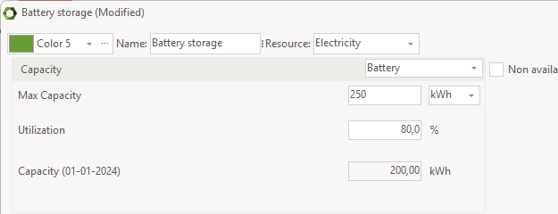 Storage battery capacity