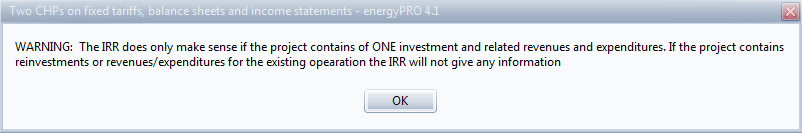 Warning about Internal rate of return is also relevant if you are going to use Pay Back Time