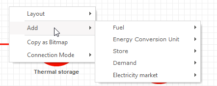 Adding a component by right clicking on the background