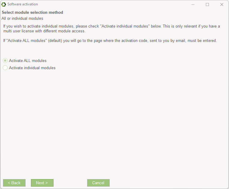 Select module selection method