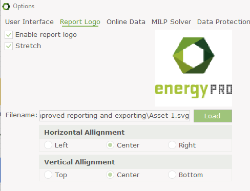 Setting of Report logo in energyPRO reports