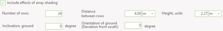 Array shading parameters