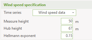 Wind speed specification