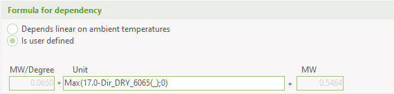 Formula for dependency which is user defined