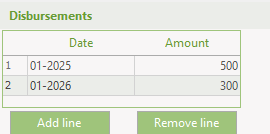 Disbursements section