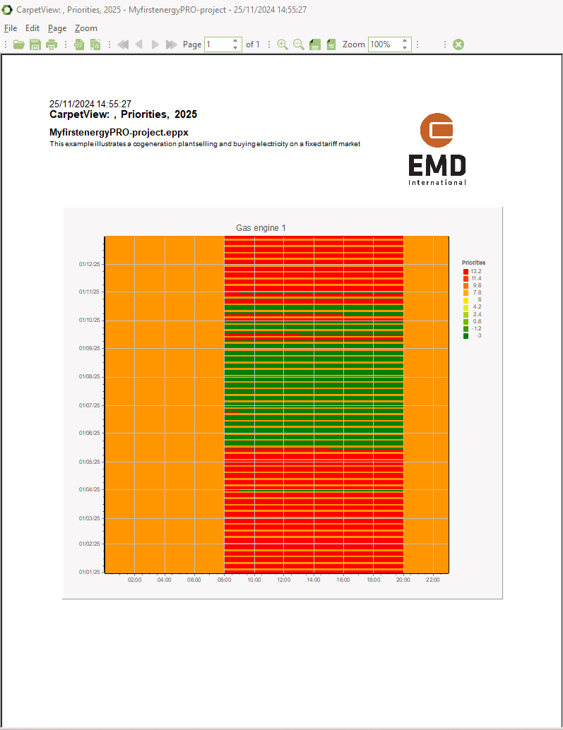 Production carpets example in print report view