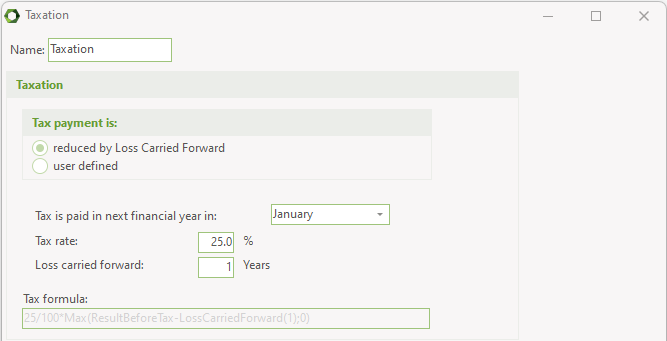 Taxation loss carried forward