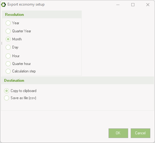 Export economy setup