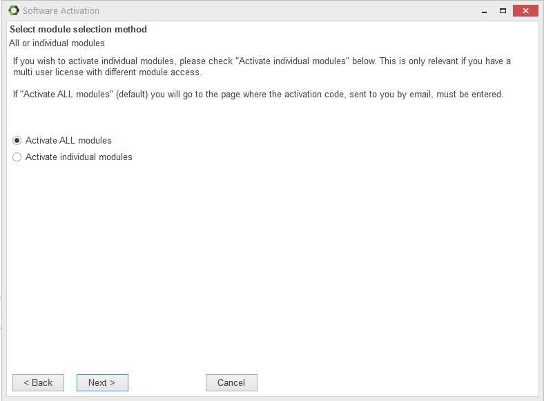 Figure 1‑7: Select module selection method