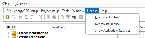 Figure 1‑1: Accessing license activation item