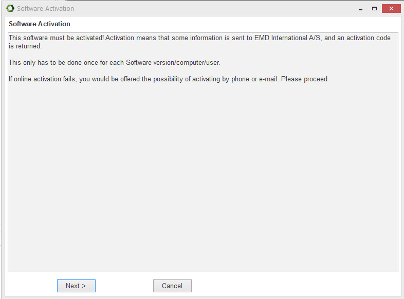 Figure 1‑4: Software Activation